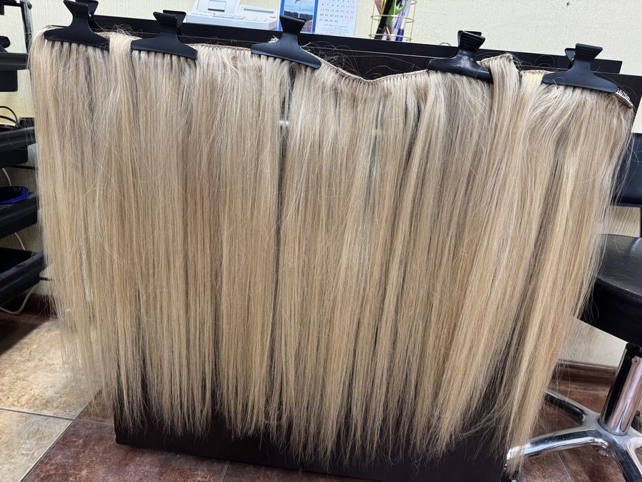 Екстеншъни  естествена коса на щипки 200 грама