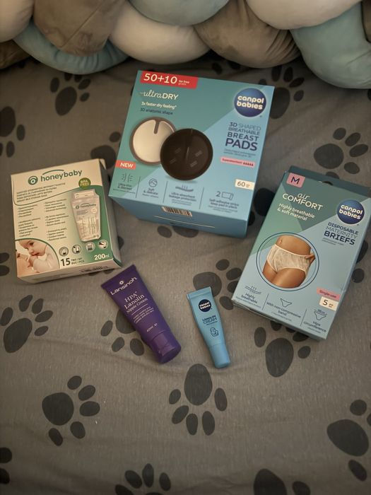 Комплект за кърмене и след раждане – бикини, подплънки, аксесоари