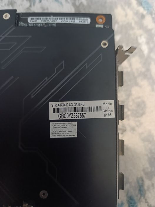 Продам видеокарту rx 480 8gb gaming