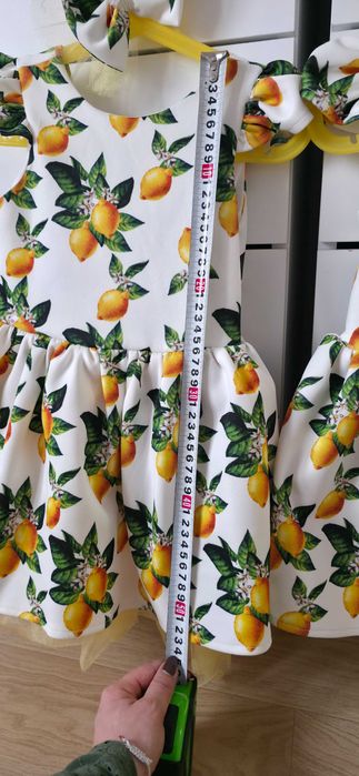 Детска рокля лимони, жълта