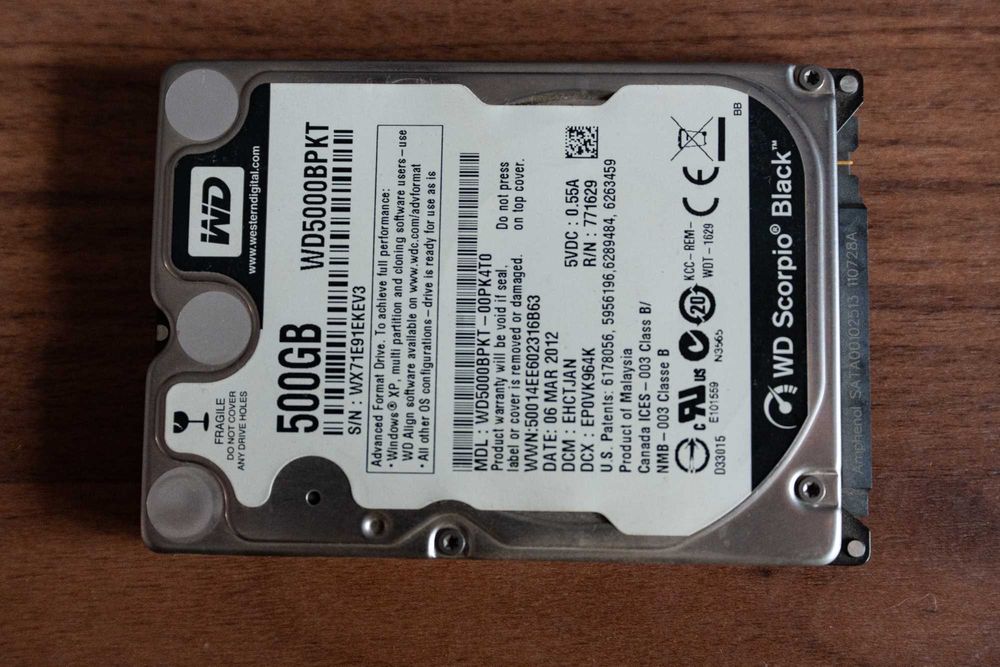 HDD 2.5” 500GB Laptop SATA _ Segate