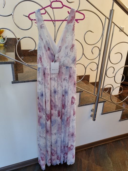 Rochie Mohito lunga alba cu print floral S-M