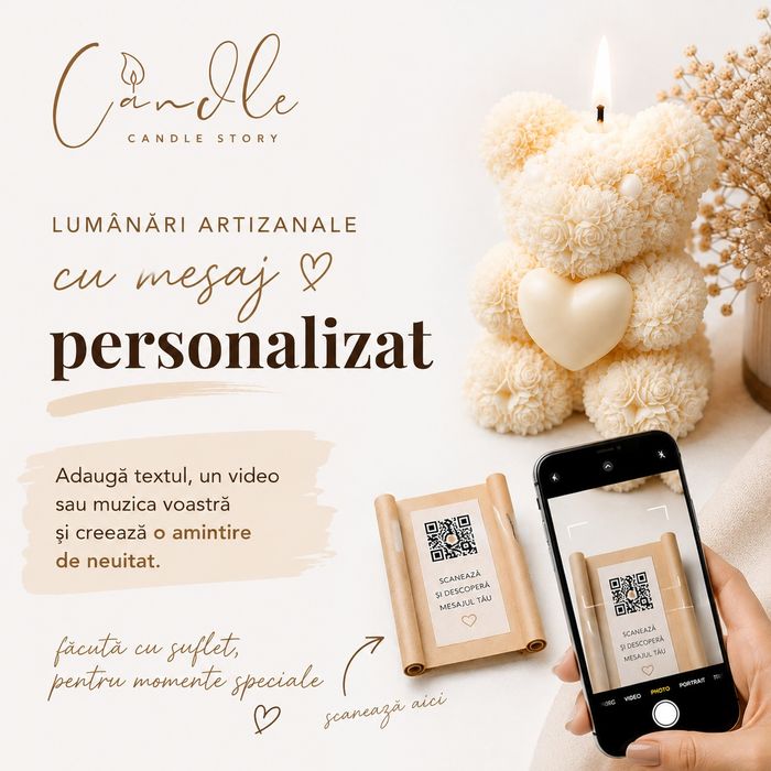 Cadou personalizat - lumânare handmade cu mesaj personalizat