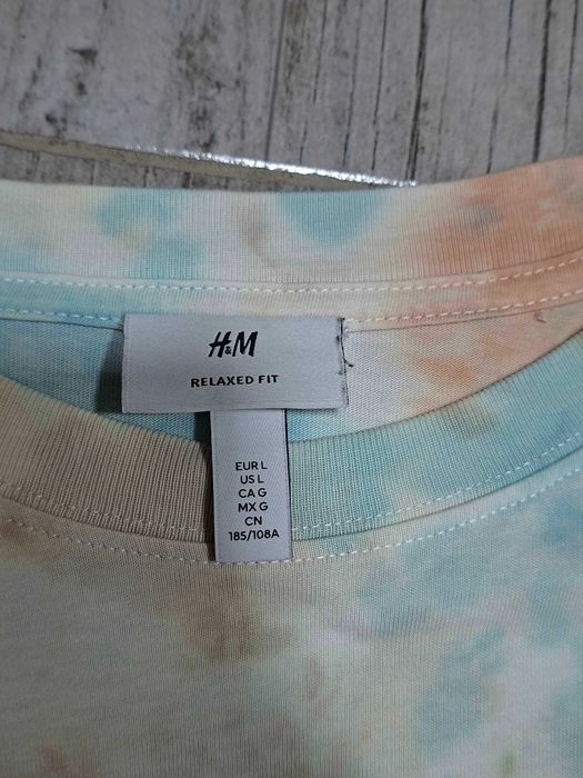 Памучна тениска H&M, стил 'Tie-Dye', лимитирана серия, размер L