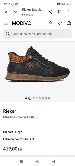 Ghete Rieker dama din piele naturala