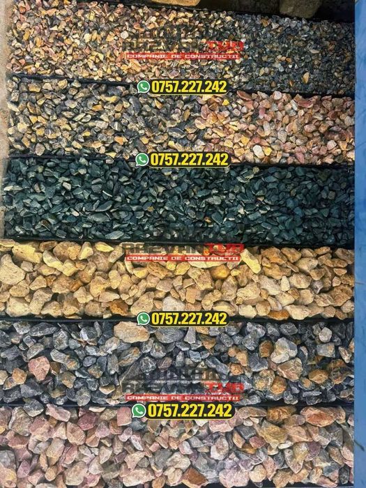 Piatra decorativa gradina/ gard /gabion 80-120 mm Gri antracit - Maro