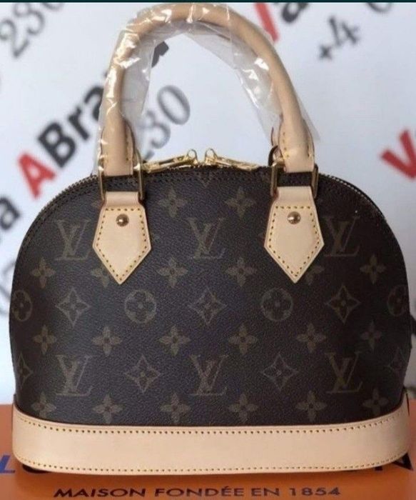 Geanta mini LV Alma,curea detasabila umăr, saculet, etichetă