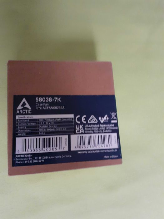 Ventilator Carcasa Arctic, 80mm, 7000 rpm, dual-bearing, PWM regulated