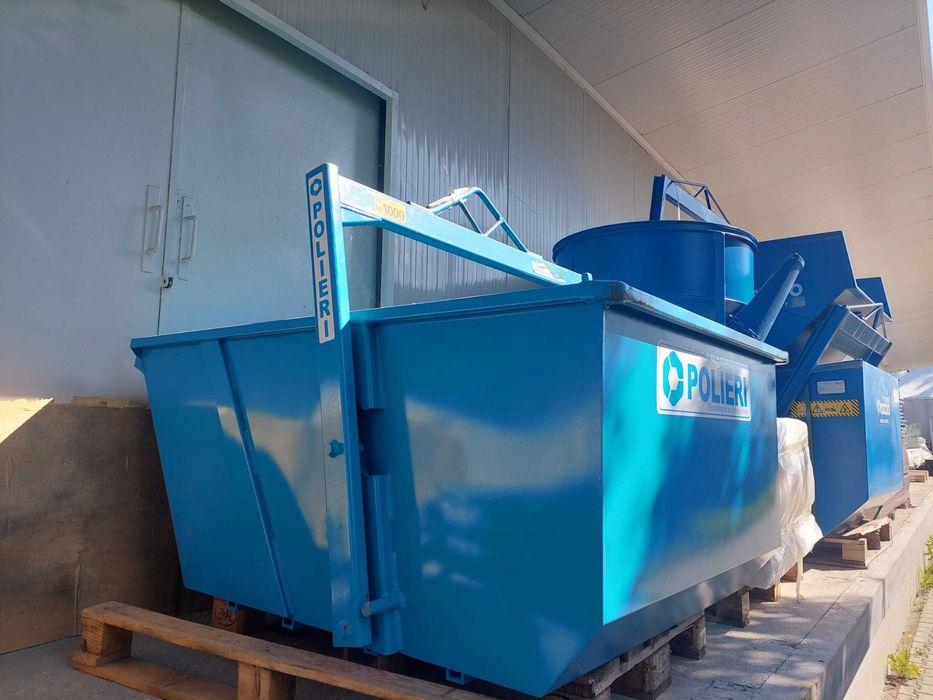 Bena - haba cu autodescarcare de 800 l Boscaro (Italia) 4069 lei +tva, autobasculare pentru moloz , deseuri pt macara, furca macara pt paleti Boscaro,