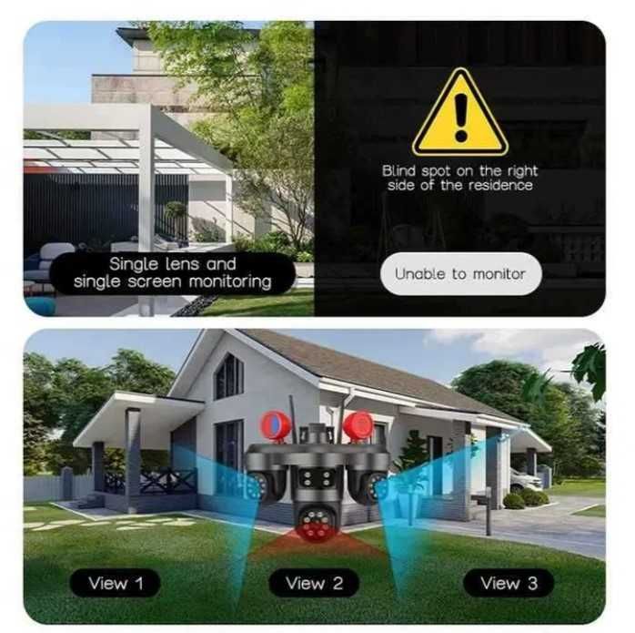 Соларна камера 15MP LYLU със SIM карта 4 лещи 26 диода аларма