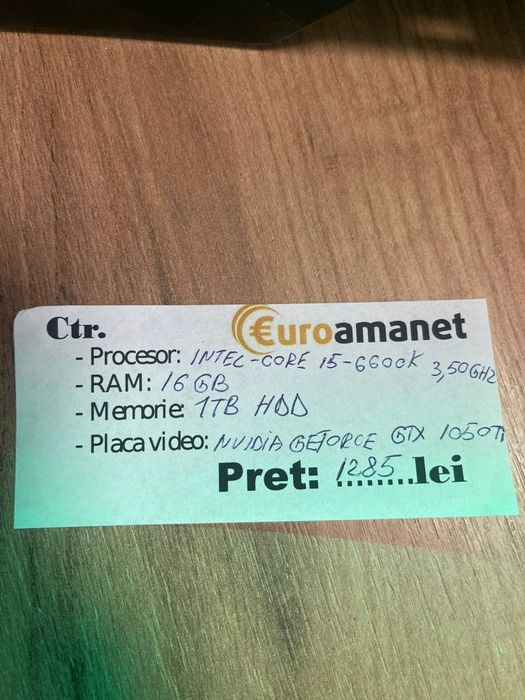 Unitate PC Gaming intel core i5, 16GB RAM, 1TB HDD, GTX 1050 -A-