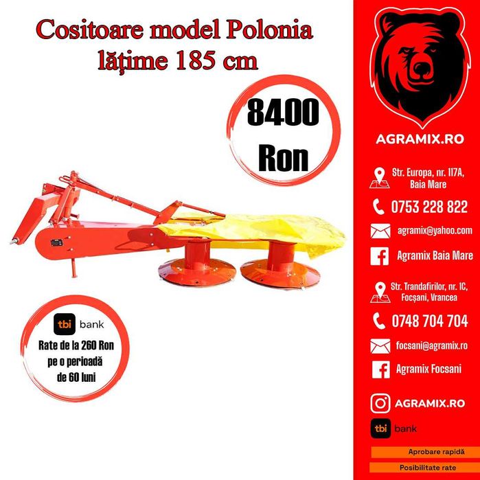 Cositoare poloneza noua cu 2 talere 1.85 m Agramix