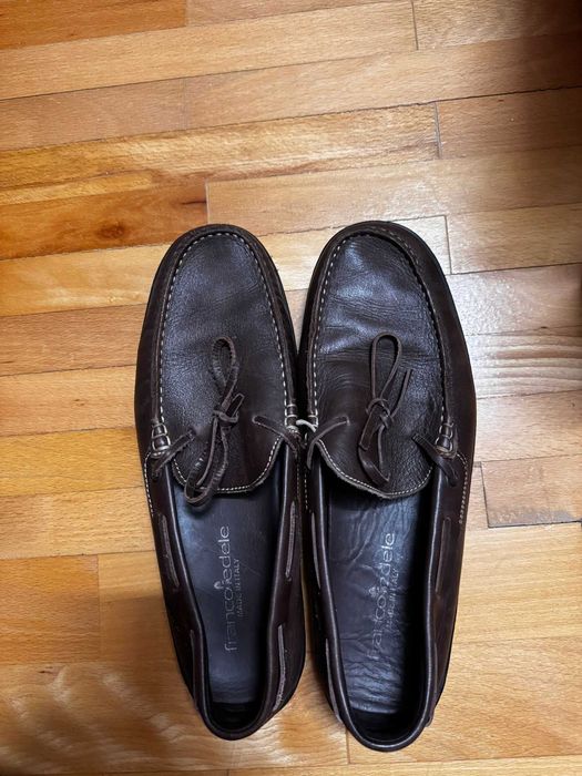 Pantofi piele/mocasini cu ciucuri, marimea 42