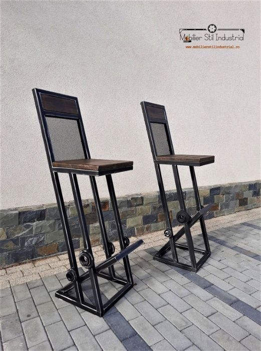 Scaun de bar fier, robust stil industrial-orice dimensiune dorita