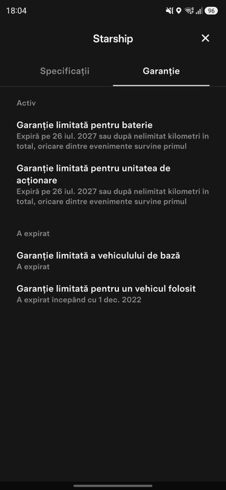 Tesla Model X - garanție baterie si motoare până la 26.07.2027 - fără limită de km