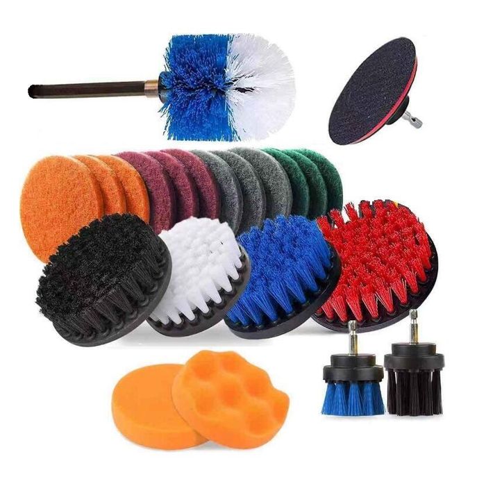Set perii de curatare si discuri de lustruit pentru bormasina, 1/4" 23