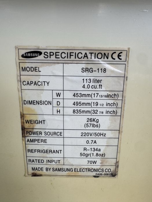 Мини холодильник маленький Samsung