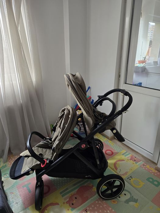 Vand Carucior Gemeni Cybex Gazelle S - Configuratie Dubla (Kaki) + BONUS