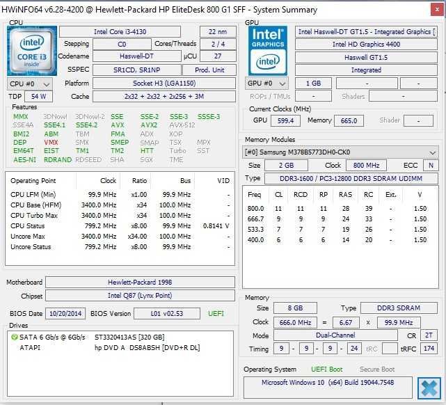 Calculator Unitate Pc Hp EliteDesk 800 G1 I3 4130 Ram 8/16 G SSD HDD Windows 10/11