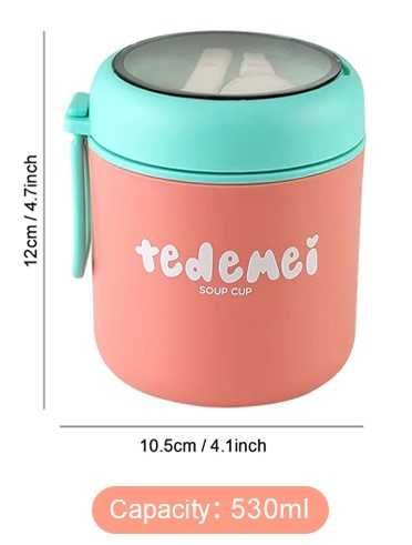 Нова Термо Купа * Чаша Кутия за течна и твърда храна * Стомана * 500мл