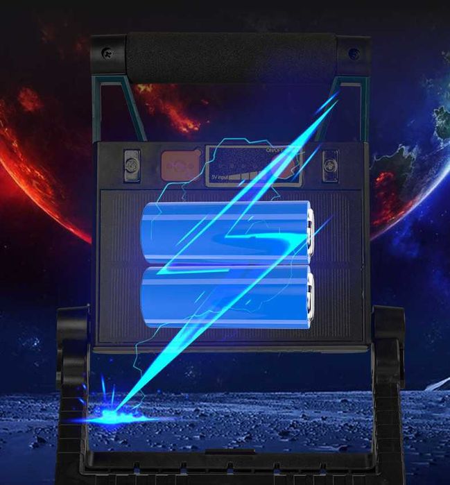 Proiector de lucru led si panou solar cu acumulator w875-1 power bank