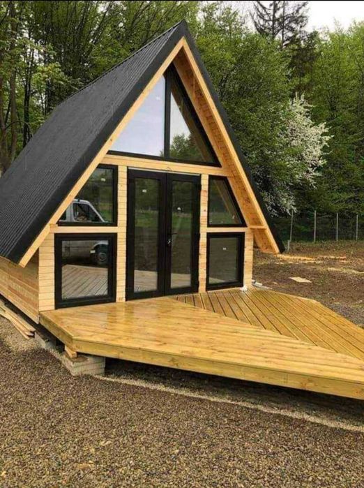 Cabana stil A-Frame, Foisoare, Terase si case pe structura de lemn