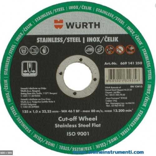 Дискове WURTH за рязане на метал и неръждавейка