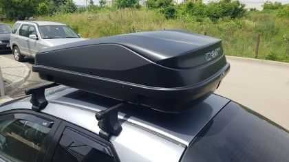 Автобокс Junior Easy 145x94x40cm с 85 mm крепежи, с ключ, 420Л черен