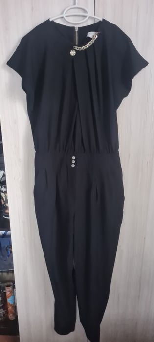 Гащеризон Roberta Biagi,  черен със златни синджири, лого и цип