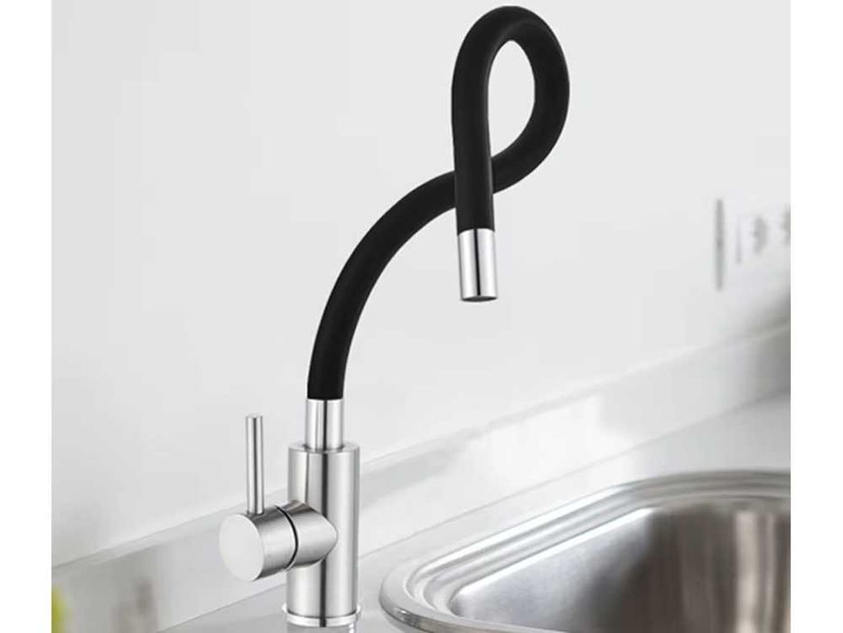 Кухненски смесител гъвкав с въртящ се чучур на 360 градуса