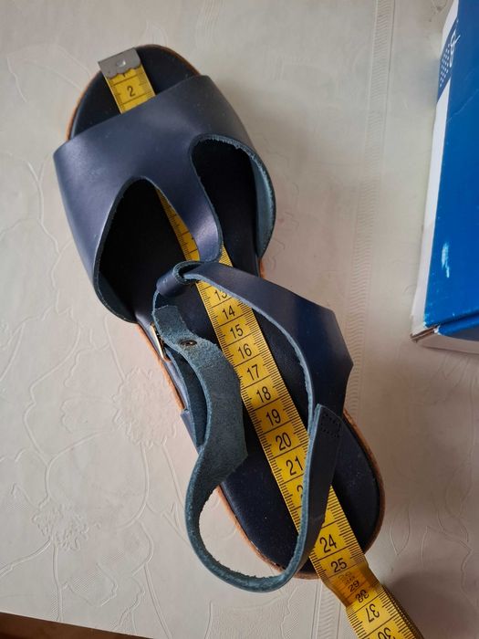 Sandale Noi Italia piele naturala marime 39 bleumarin, 24.5 cm