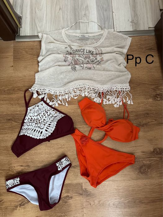 Бански бордо и оранжев