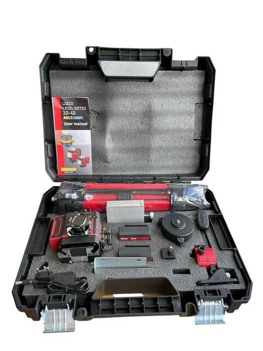 4D лазерен нивелир KraftRoyal 360° с дисплей въртящи глави+тринога-16л