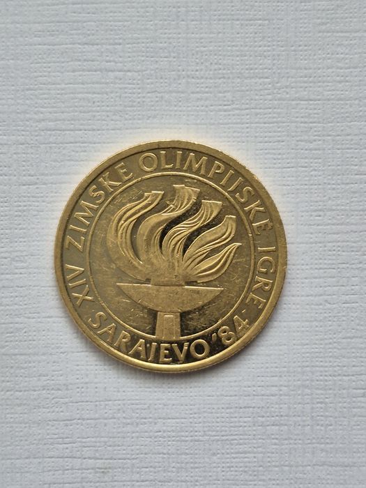 5000 Dinara Sarajevo 1984 – Monedă aur originală Jocurile Olimpice Sarajevo 1984