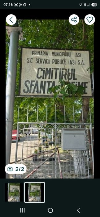 Pf vând loc de veci Sf treime pacurari...
