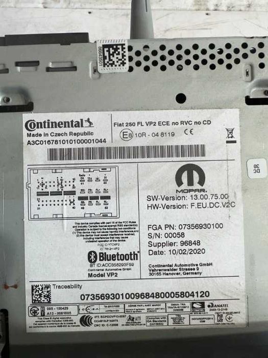 Dezmembrari Radio cd PEUGEOT BOXER fab 2014-2025 cod piesa 07356930100