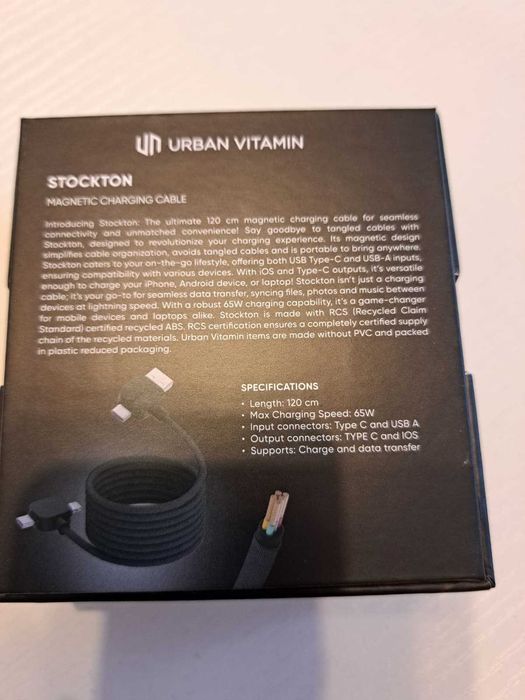 Cablu de încărcare 4 în 1 Stockton – 120 cm Usb-c iphone, nou, fast