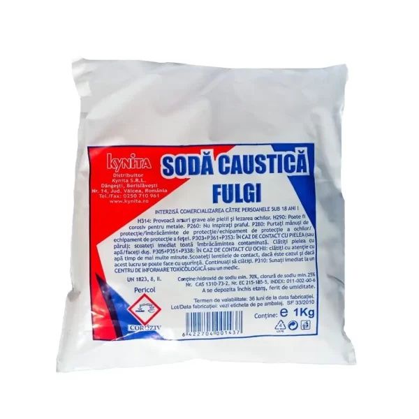 2 pungi Soda caustica fulgi / Hidroxid de sodiu 70% 1kg