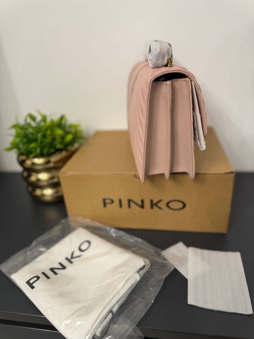 Geanta Pinko Love Classic Chevron - piele naturala