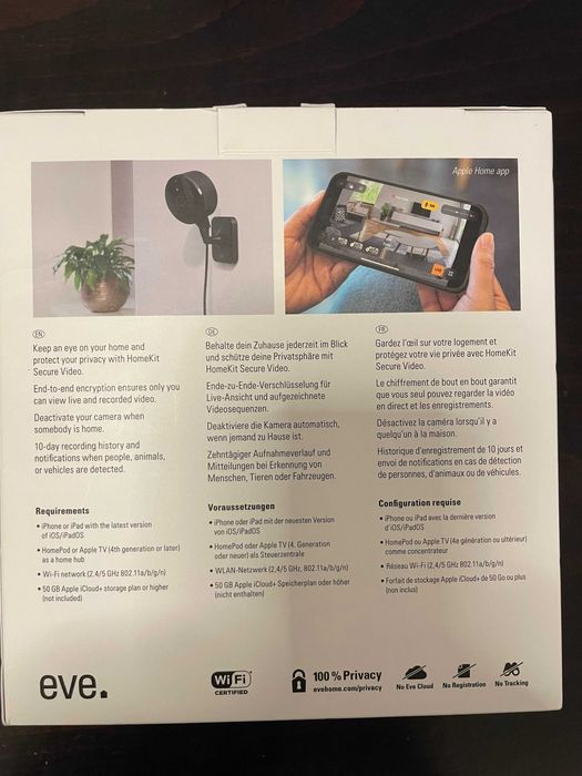 Вътрешна смарт камера Eve Cam (HomeKit)