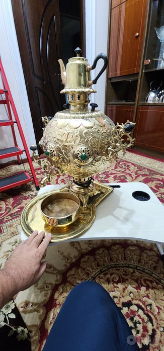 Самовар 10 литров электрический Латунь