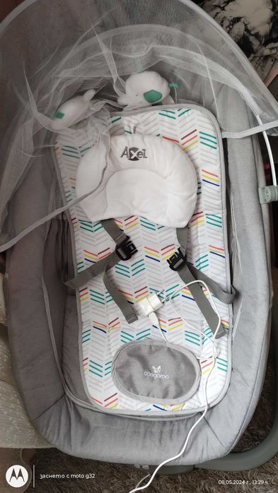 CANGAROO Електрическа люлка - шезлонг AXEL СИВА