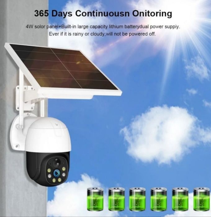 Camera PTZ de supraveghere WIFI V380 panou solar video cu SIM 4G IP66