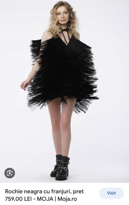 Rochie cocktail-party MOJA din franjuri M