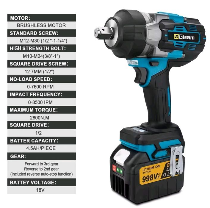 Pistolul de impact 2800N.m Onevan