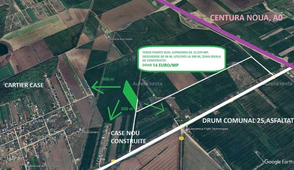 Proprietar - Teren intravilan Clinceni - 15.070 mp - 14 euro/mp