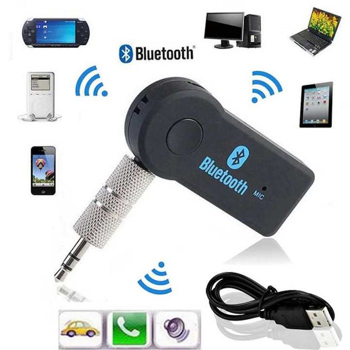 Adaptor audio auto, Bluetooth, AUX, Negru