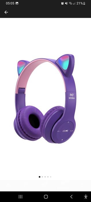 Casti bluetooth cu microfon si radio, Albastru P 47