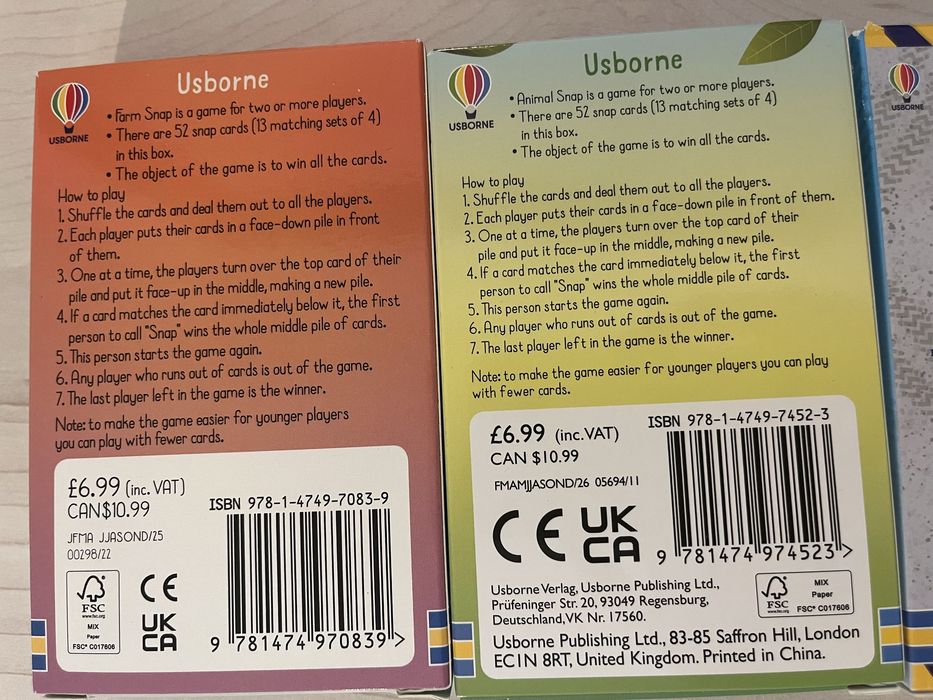 Jocuri noi de carti si de masa  Usborne