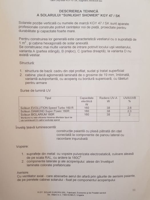 Solar Vertical de Bronzat Urgent 500€ sau SCHIMB cu diverse!